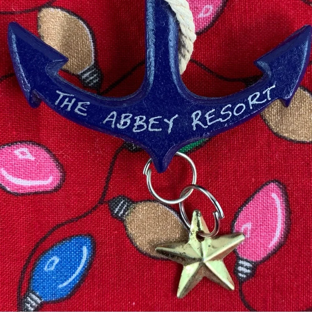CS blue Anchor, rope, bow and star ornament.